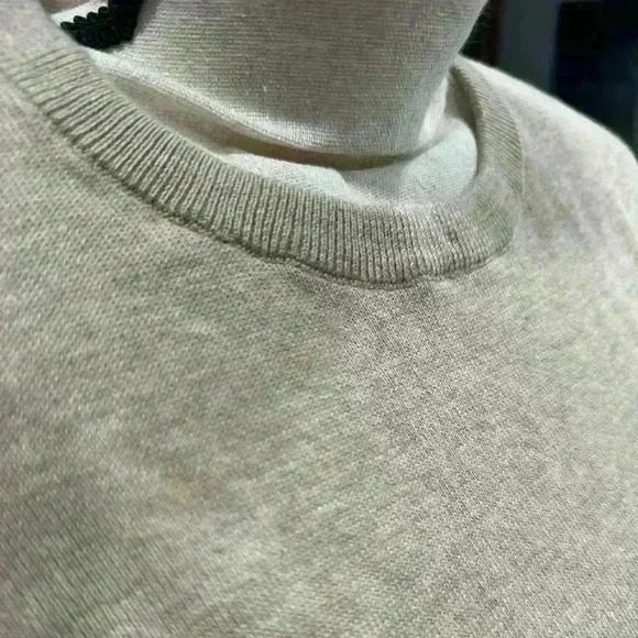 NWT J. Crew Men's Cotton Crewneck Sweater-Tee Long Sleeve Beige Size M - Picture 2 of 6